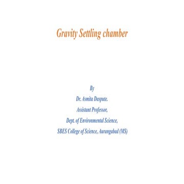 Gravity settling chamber