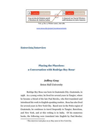 Placing the placeless: Conversation with Rodrigo Rey Rosa