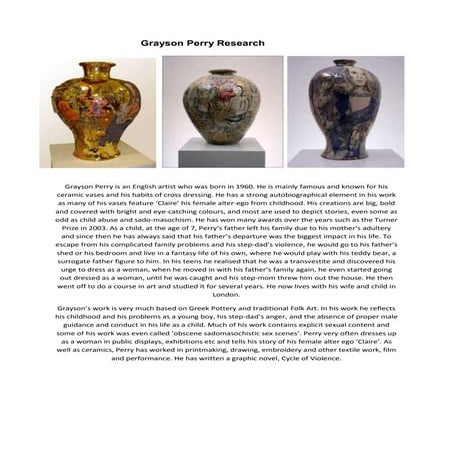 Grayson perry research