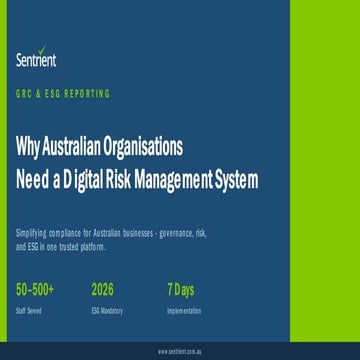 GRC & ESG Reporting: Why Australian Organisations Need a Digital Risk ...
