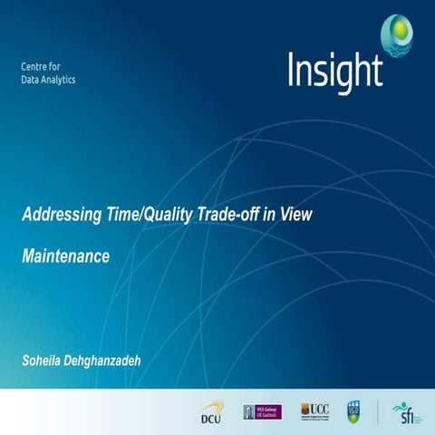 addressing tim/quality trade-off in view maintenance