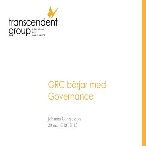 GRC börjar med governance