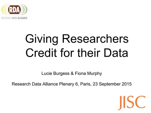 Giving Researchers Credit for their Data