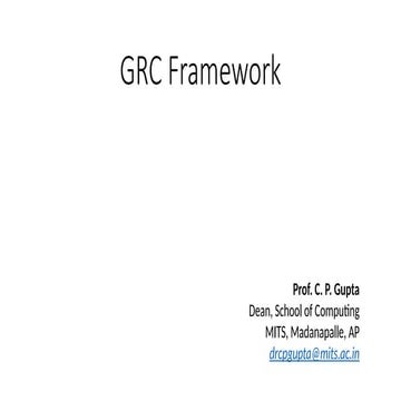 GRC FrameworkLecture for Students First Exposure