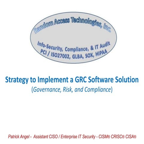 GRC Software Implementation Strategy