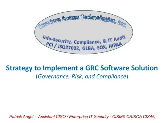 GRC Software Implementation Strategy