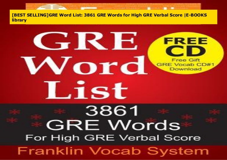 [BEST SELLING]GRE Word List 3861 GRE Words for High GRE