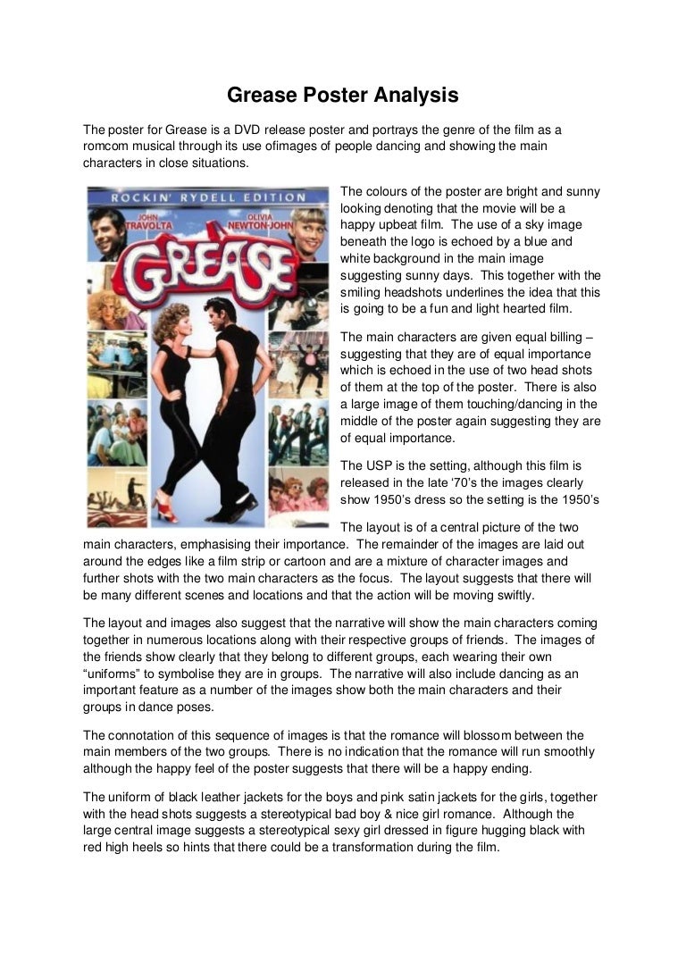 Grease poster analysis