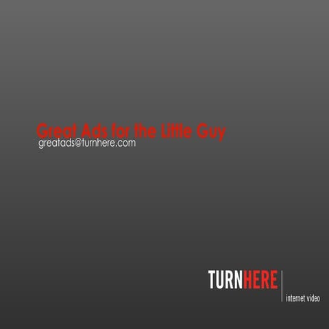 Online Video - Great Ads For The Little Guy