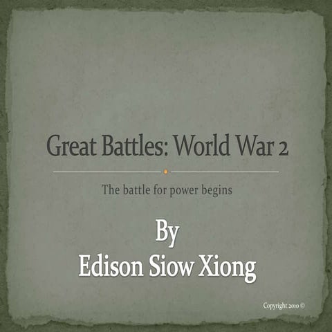 Great battles: World War 2 | PPTX
