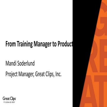 From Training Manager to Product Owner