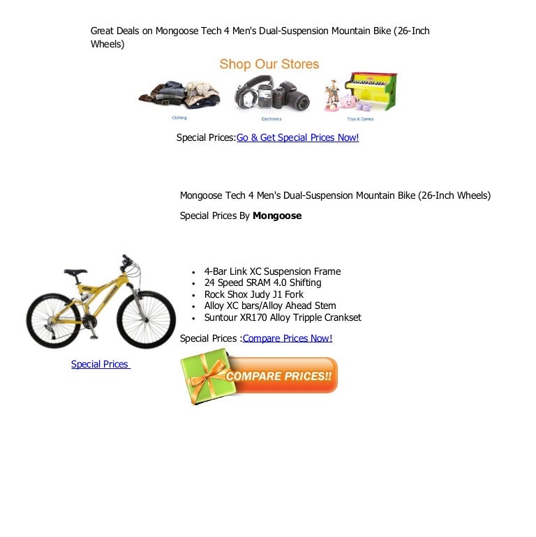 mongoose tech 4 mountain bike