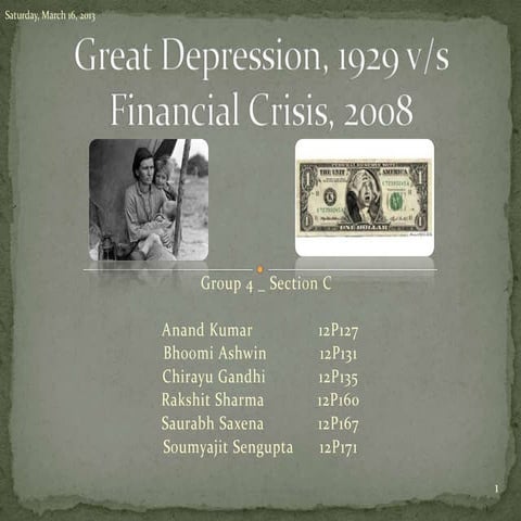 Great depression & financial crisis