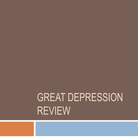 Great depression ib review