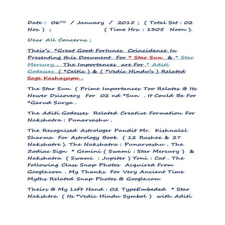 ^^ Great good fortunes  coincidence in presenting this document  for  star sun  &  star  mercury . ^^