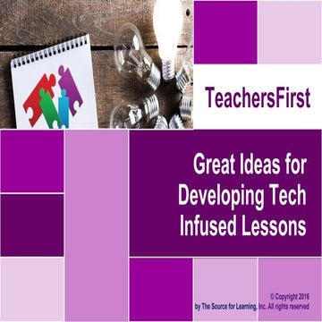 Great Ideas for Developing Tech Infused Lessons