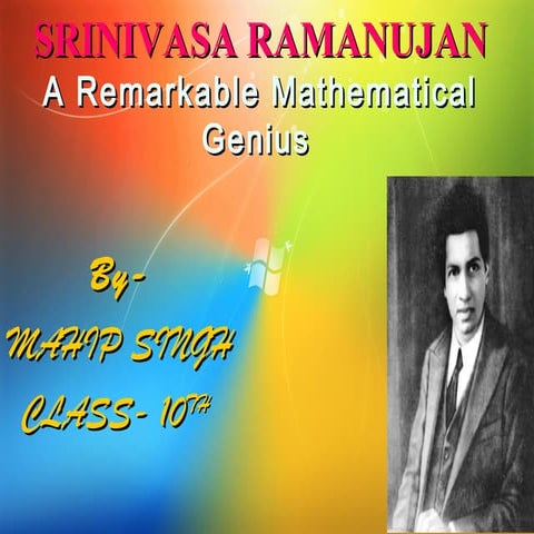 Great indian mathmatician -srinivasan ramanujan