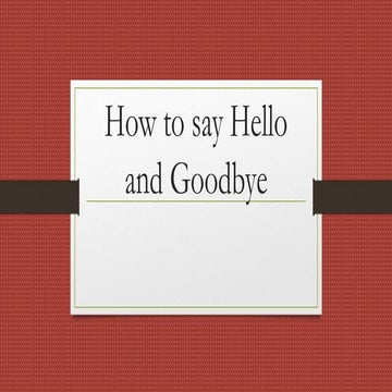 Greeting in English