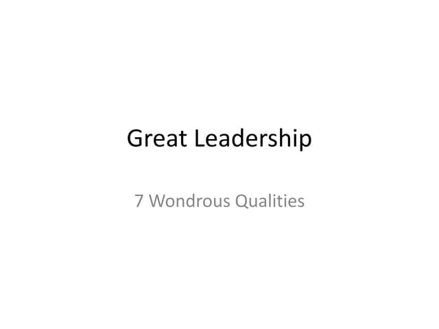 Great Leadership