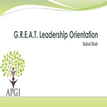 Great orientation rahul shah