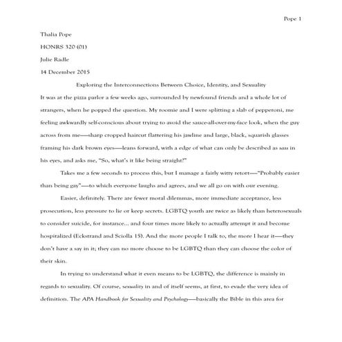 Exploring the Interconnections Between Choice, Identity, and Sexuality