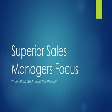 Great sales managers role and focus 1
