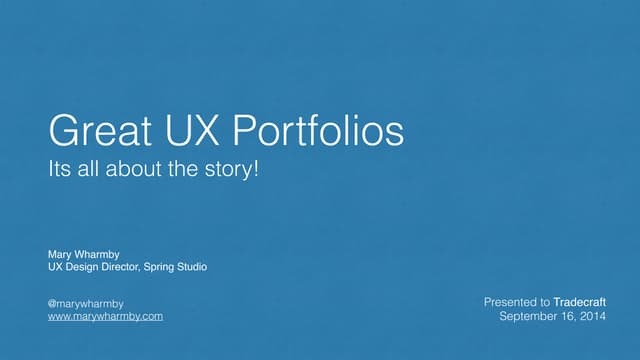 Great UX Portfolios