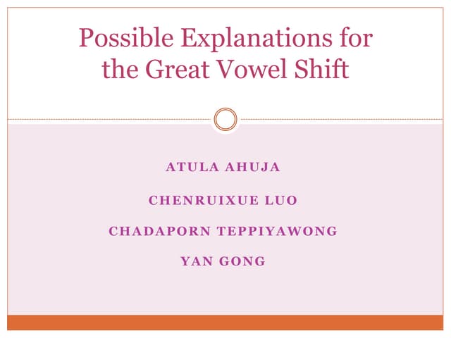 Great vowel shift | PPTX