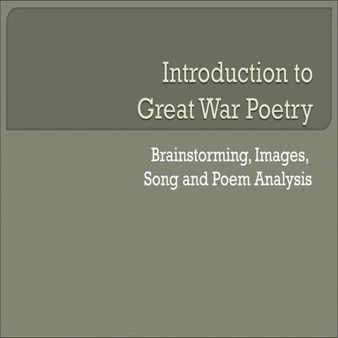 Great War Poetry
