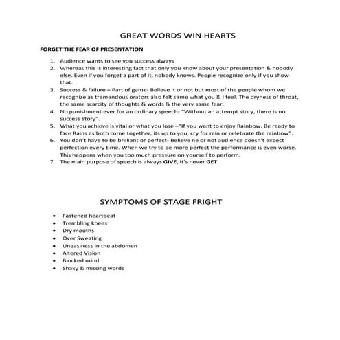 Great words win hearts