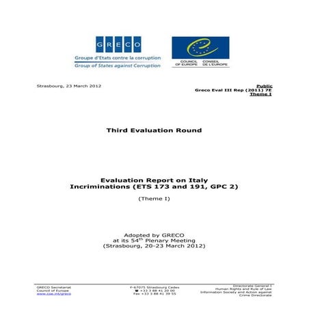 Greco eval3(2011)7 italy_one_en