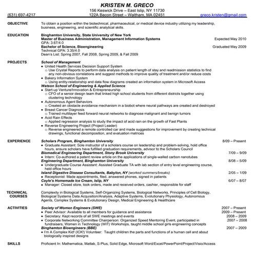 Kristen Greco - Resume