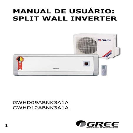 Gree   hi-wall r410 a - usuário - gwhd(09-12)abnk3a1a