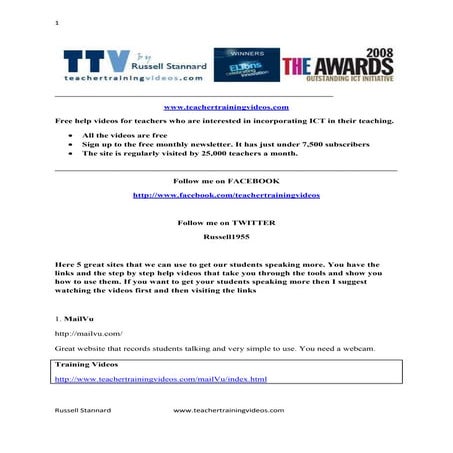 TESOL GREECE Plenary 2012-Links