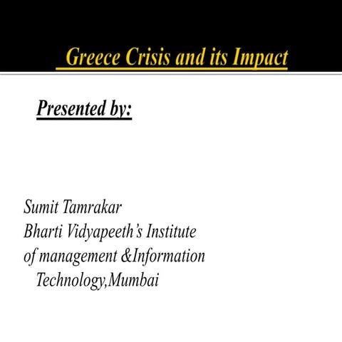 Greece crisis and its impact final ppt