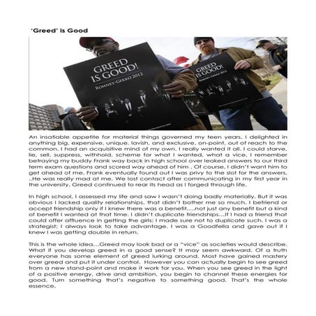 Greed is good | PDF