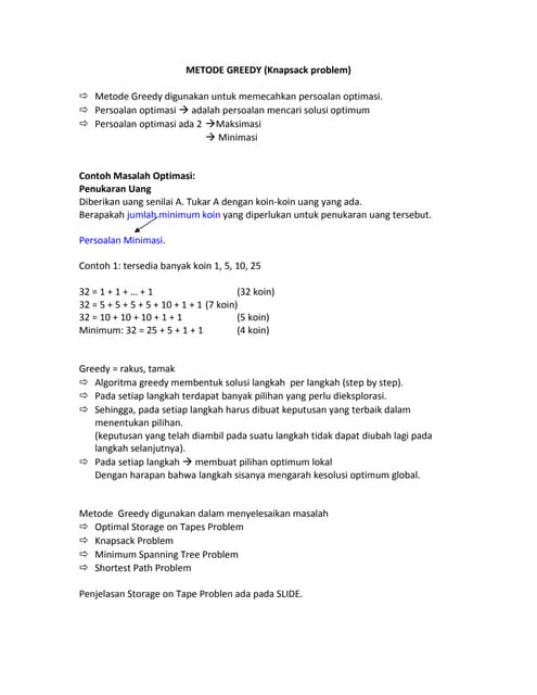 Algoritma Greedy (contoh soal) | PPTX