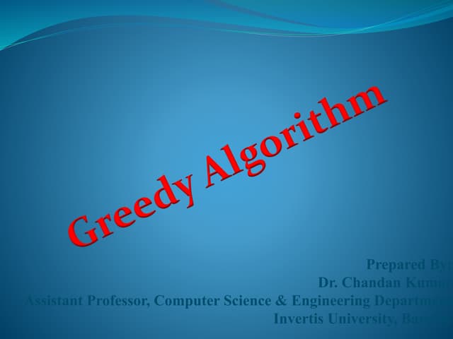Greedy algorithm | PPT
