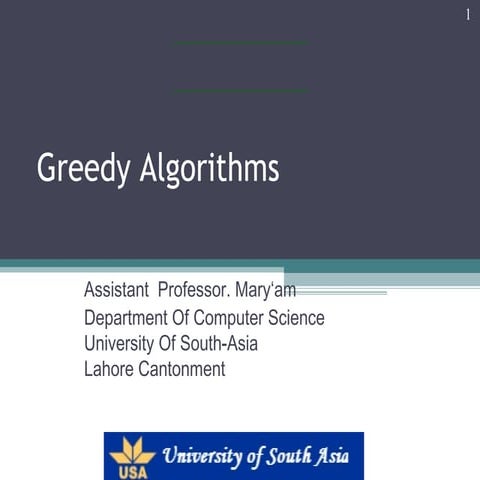 Greedy Algorithms with examples' b-18298 | PPT