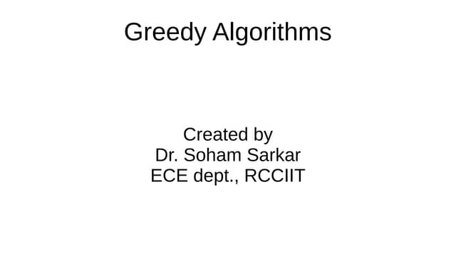 Greedy algorithms | PPT