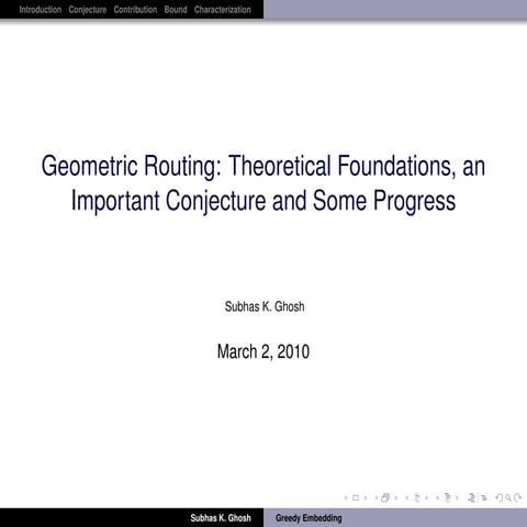 Greedy embedding problem