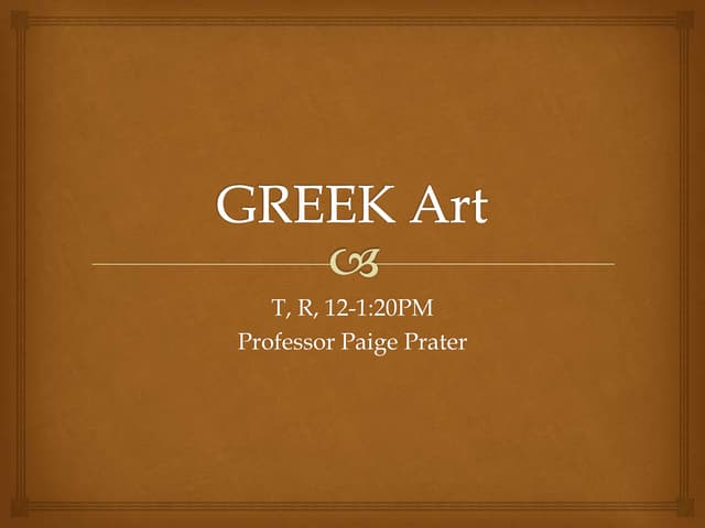 Pre-Classical Greek Art