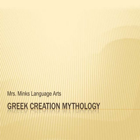 Greek creation mythology