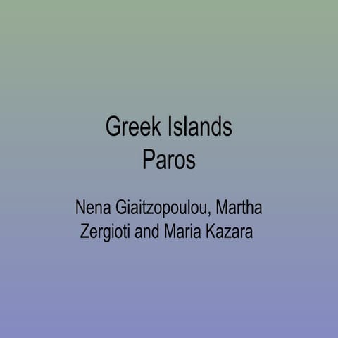 Greek islands paros
