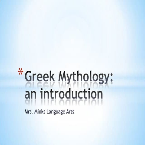 Greek mythology introduction