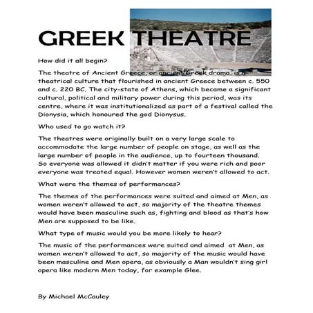 Greek Theatre | PDF