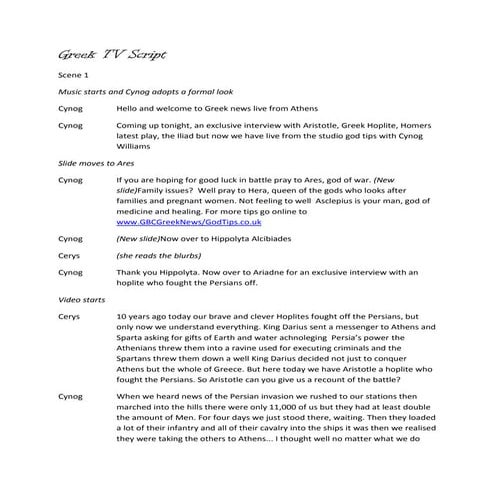 Greek tv script | DOCX