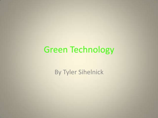 Green Technology Powerpoint