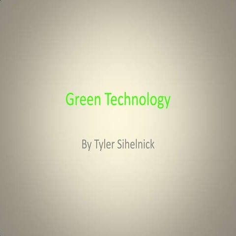 Green Technology Powerpoint