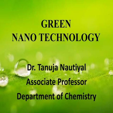 Green Nanotechnology